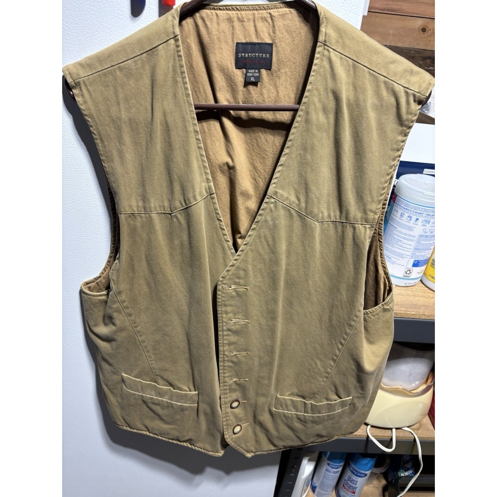 Vintage Structure XL Mens Button Down Cotton  Riding Ranch‎ Western Urban Vest